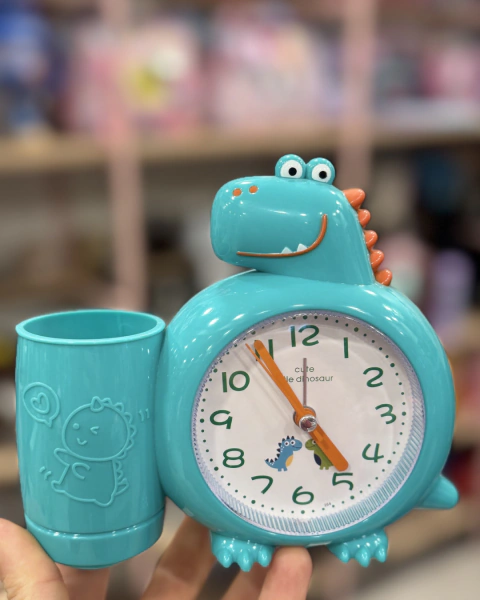 RELOJ INFANTIL DE MESA CON LAPICERO DINO!
