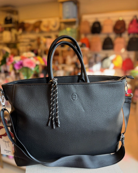 Las Oreiro Cartera Black cuero PU