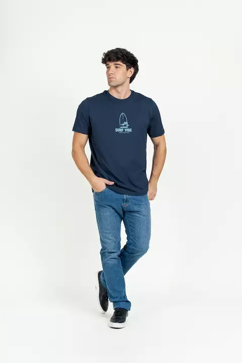 Remera "Huapi" manga corta Surf Vibe azul