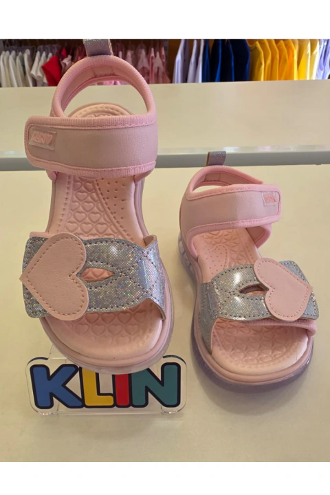 Sandália feminina com Luz - Klin - Rosa
