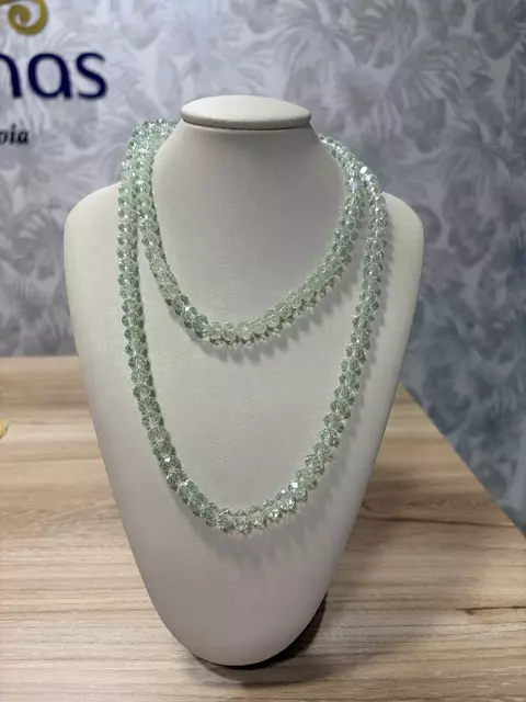 Colar Cristal Verde Transparente