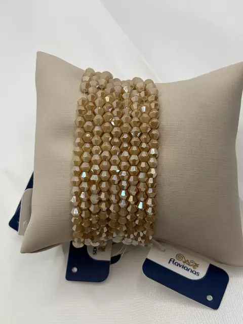 Pulseira Fina de Pedra Natura Nude