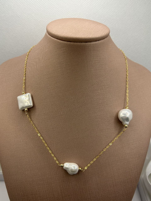 Colar Pérolas Shell Formatos Irregulares - comprar online