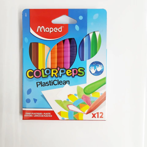 Crayones Ceras Plasticas Maped Plasticlean X 12 Colores