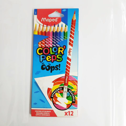 Lápices color Maped largos x12 borrables