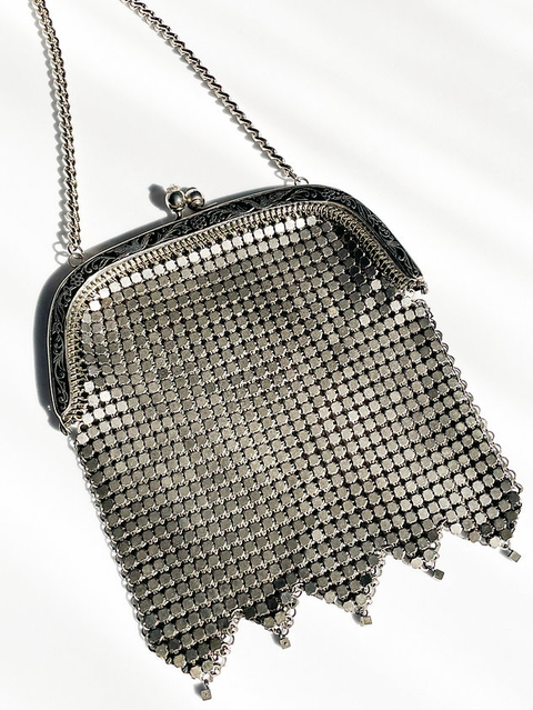 BOLSA MALHA METAL PRATEADA