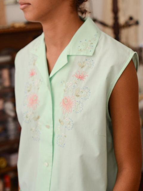 CAMISA BORDADA VERDE