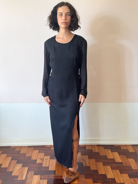 VESTIDO CREPE PRETO - comprar online