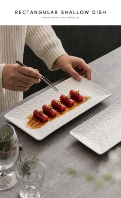 Imagem do Prato de sushi retangular de cerâmica de alta qualidade e luxo
