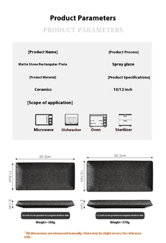 Prato de sushi retangular de cerâmica de alta qualidade e luxo - comprar online