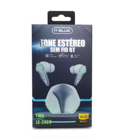 FONE DE OUVIDO BLUETOOTH 5.3 GAMER IT-BLUE LE-2409 BRANCO