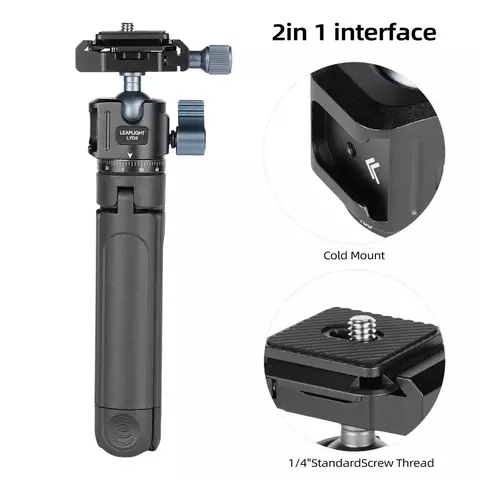 Tripé extensível Vlog Lite com suporte de metal, monopé, sapata fria, Arca Quick