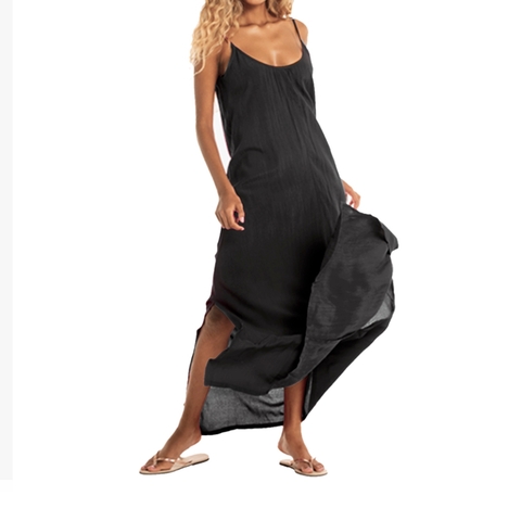 Vestido Feminino Preto Longo Soltinho Alça Ajustável Sampa Havaianas - comprar online