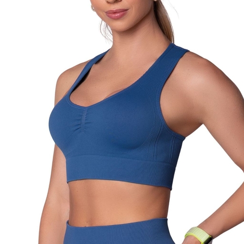 Top Poliamida Sem Costura Fitness Esportivo Academia Respirável Alta Qualidade - comprar online