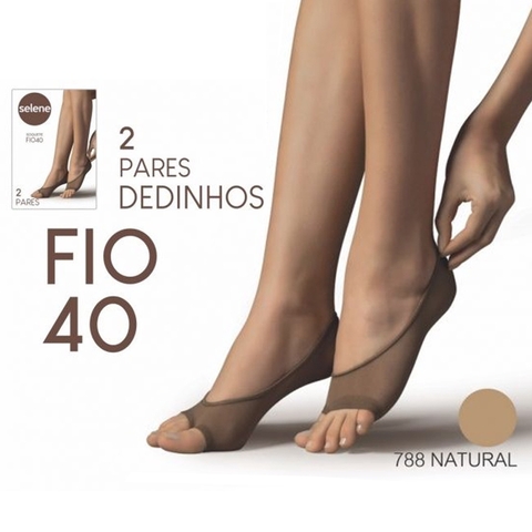 2 Pares Meia Sapatilha Dedinhos Fio 40 Meias Dedinho de Fora