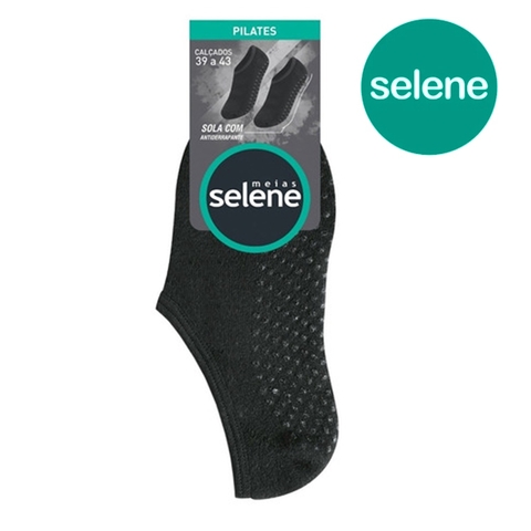 Meia Pilates Selene Preta Antiderrapante 39-43 Original