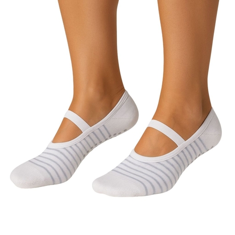 Meia de Pilates Yoga Branca ALGODÃO Sapatilha com Viés Antiderrapante 35 ao 41 Estampada - comprar online