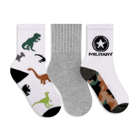 Kit 3 Pares Meia Infantil Algodão Menino Selene Cano Médio ou Curto Estampada 29 ao 34 - comprar online