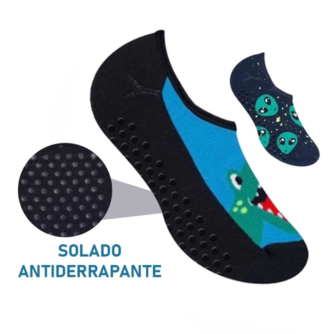 Meia Antiderrapante Infantil Menino Base Bolinhas Nao Escorrega Sapatilha Moda Criança Algodão - comprar online