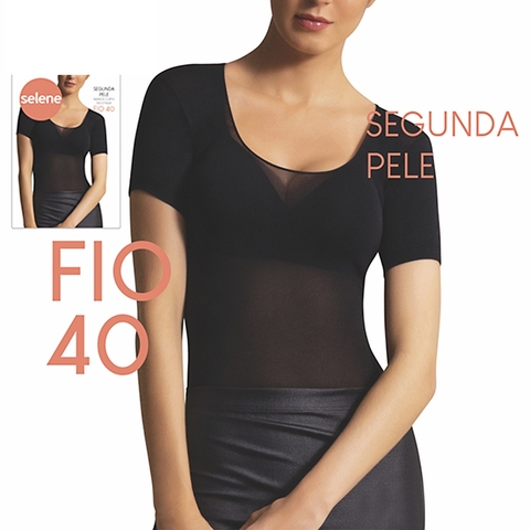 Blusa Segunda Pele Manga Curta Camisete Camiseta Fio 40 Transparente Selene - comprar online