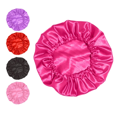 Touca de Cetim Anti Frizz Acetinada Cores 30cm para Dormir Noite Básica