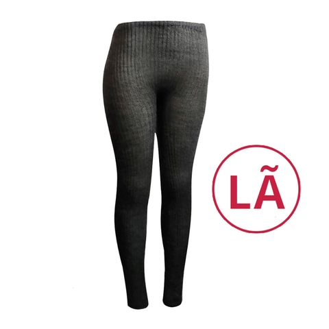 Calça de Lã Canelada Fusô Inverno Quente Sem Pé Tricot Preta Segunda Pele Protege Frio Masculina Feminina Unissex - comprar online