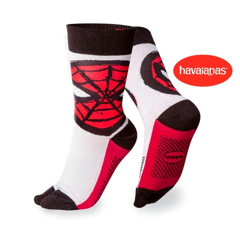 Meia Dedinho para Chinelo com Antiderrapante Havaianas Meias de Dedo Divertida Homem Aranha Herói Juvenil