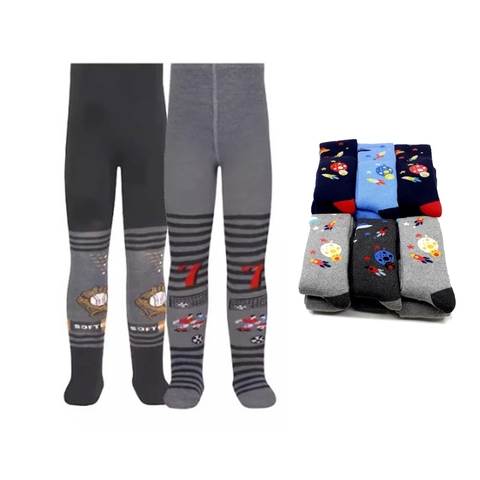 Meia Calça Infantil MENINO Inverno Estampada ou Lisa Cores Escuras Criança - comprar online