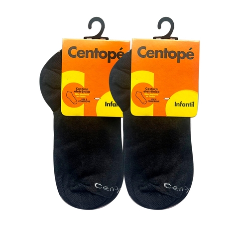 Kit 2 Meia Infantil Preta Básica Curta 25 ao 34 Meias Algodão Criança Menino Menina Unissex Centopé - comprar online