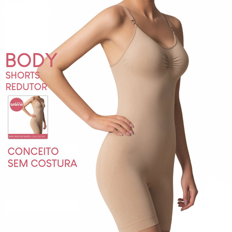 Body Redutor de Medidas Shorts com Alça Regulável Sem Costura Compressão - comprar online