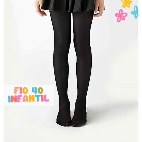 Meia Calça Fio 40 Infantil BBH Criança Menina Preta Rosa ou Branca Jazz Ballet Casual Alta Qualidade - comprar online