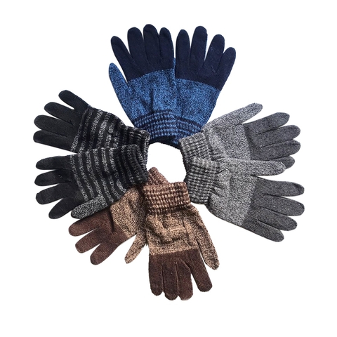 Luva Adulto GROSSA Inverno com Listras Quente com Punho Classic Masculina Unissex - comprar online