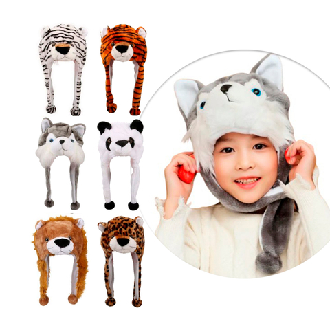 Touca Gorro Bichinhos Super Macia Pelucia Forro Capuz Animais Capuz Bichos Infantil Juvenil Fofinho Panda Urso Coelho - comprar online