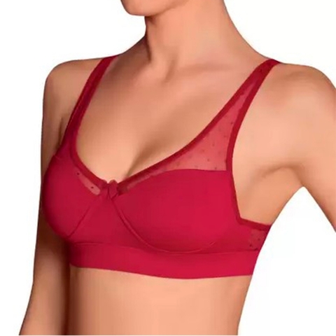 Sutiã Detalhe em Tule e Bojo Lingerie Conforto Microfibra Selene Adulto - comprar online