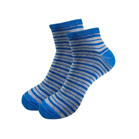 Kit 2 Pares Meia Listrada em Algodão Azul Listras Cano Médio Selene Feminina 34-39 - comprar online