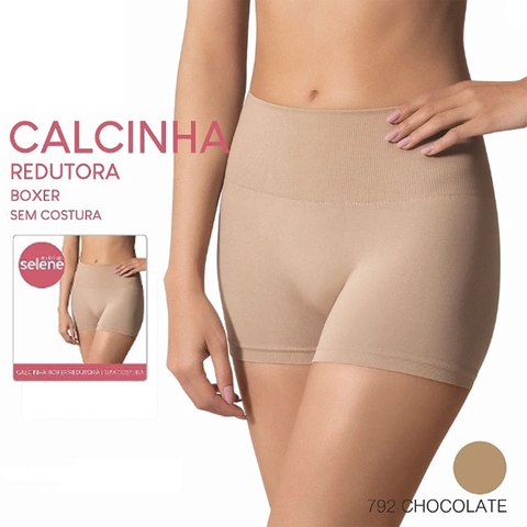 Calcinha Boxer Redutora Sem Costura SELENE Reforçada Qualidade Bege Preta Shortinho Segunda Pele Modelador Cós Canelado - comprar online