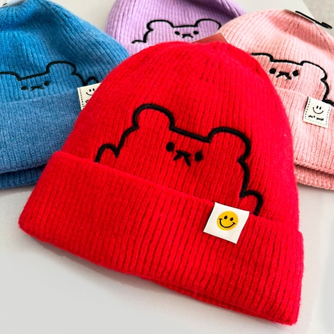 Touca Ursinho Lã Forro Peluciado Inverno Quente Juvenil 8 a 12 anos Menina ou Menino Fofa Cute