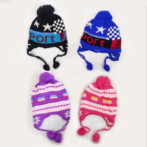 Touca Infantil Lã Proteção Orelha Diversas Cores Menina Menino Gorro Peruano Criança Forrado - comprar online