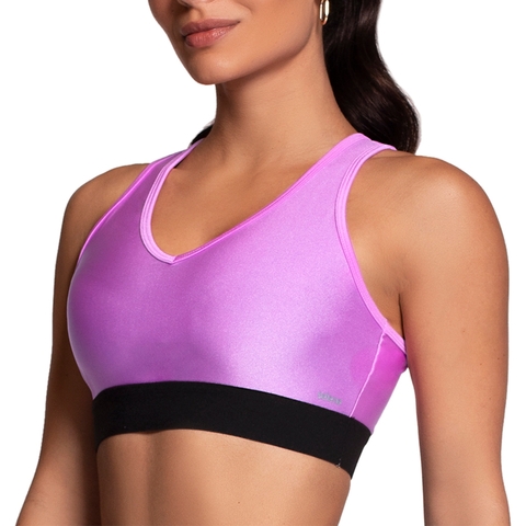 Top Fitness Costas Abertas Esportivo Rosa Poliamida com Lycra Academia Look Treino - comprar online