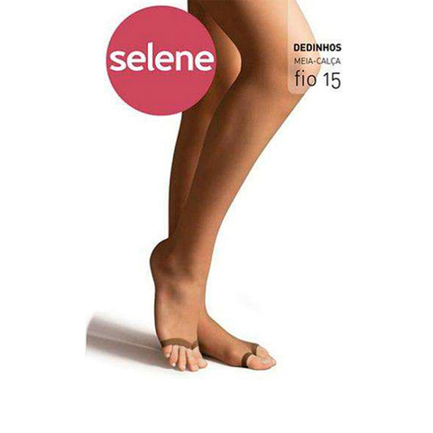 Meia Calça Dedinho de Fora Selene Natural Fina Fio 15 Dedos Livres para Usar com Sandália e Sapato Aberto - comprar online