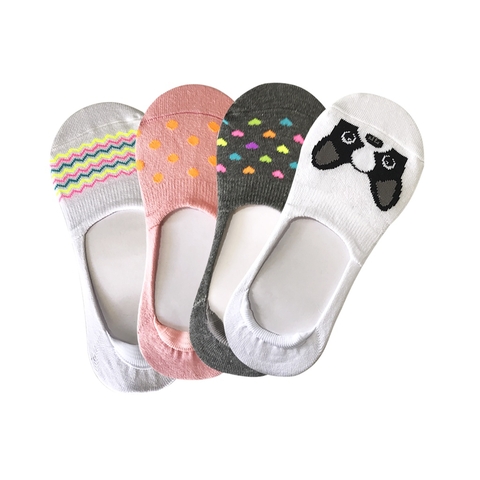 Meia Sapatilha Algodão Curta Super Invisivel Estampada Buky - comprar online