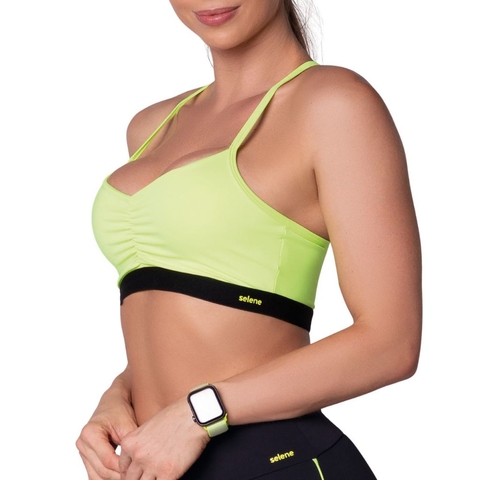 Top Neon Alças Finas com Forro Poliamida Selene Esportivo Academia Treino - comprar online