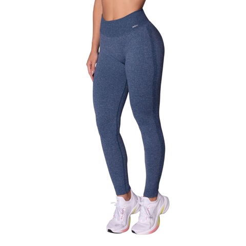 Legging Sem Costura Azul Mescla em Poliamida Selene Push Up - comprar online