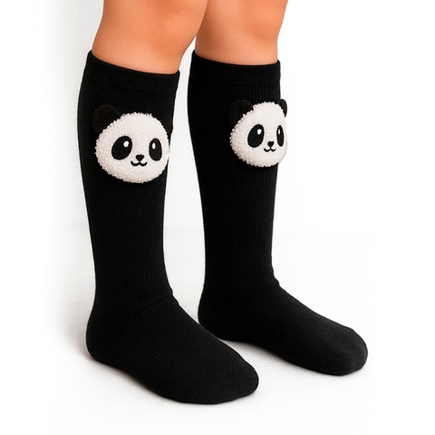 Meia 3/4 Comprida com Aplique Divertida Infantil Criança Panda Coelho Meias Fofas Longas 25 ao 28 - comprar online