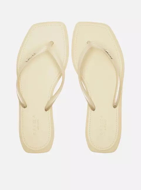 Chinelo de Dedo Branco Cintilante Square Brizza