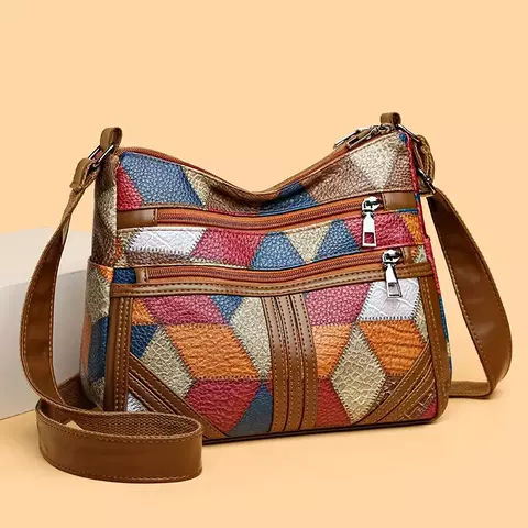 Bolso cruzado de gran capacidad para mujer, bandolera de hombro de lujo.