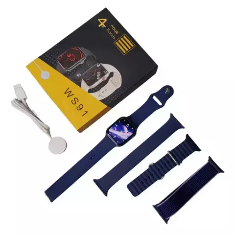 Relógio Smartwatch WS91+ 4 Pulseiras Exclusivas para Estilo Personalizado