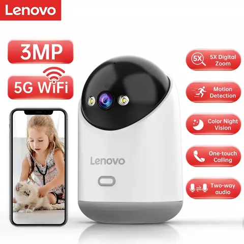 Lenovo 3mp hd wifi câmera de vigilância casa inteligente - comprar online