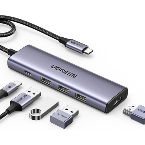 Hub USB C Adaptador Ugreen 5 en 1 Con Puertos de datos USB-C PD 100W USB-A 4K 60Hz HDMI CM511 15596 - comprar online