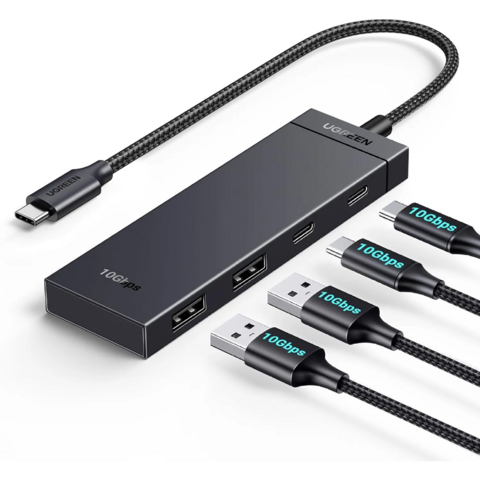 Hub USB C Adaptador Ugreen 6 en 1 Con Puertos de datos 2 USB-C 2 USB-A 3.2 CM806 35583